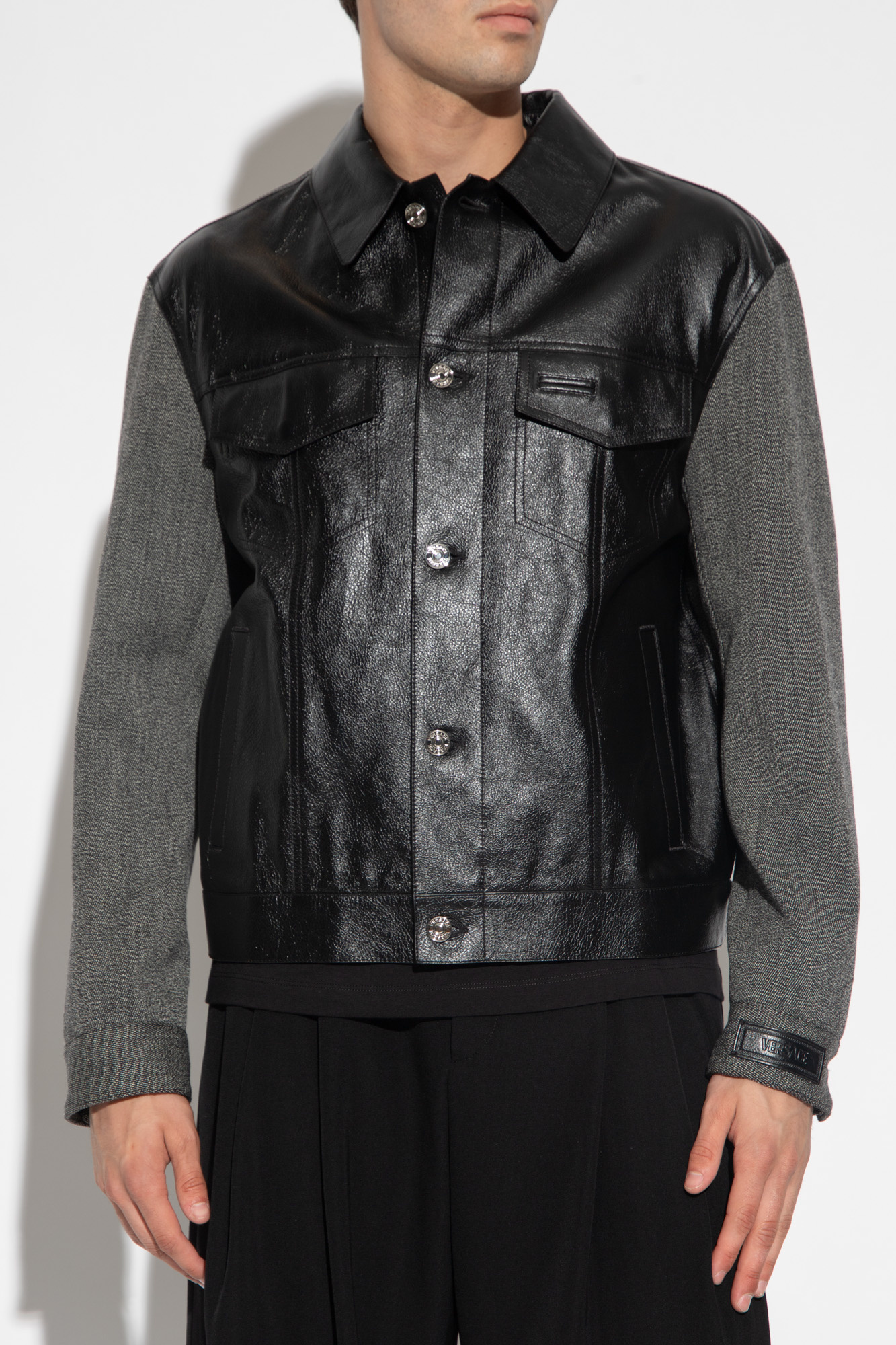 ジャケット・アウター short leather jacket black SPORTMAX short leather jacket for women Black Sportmax